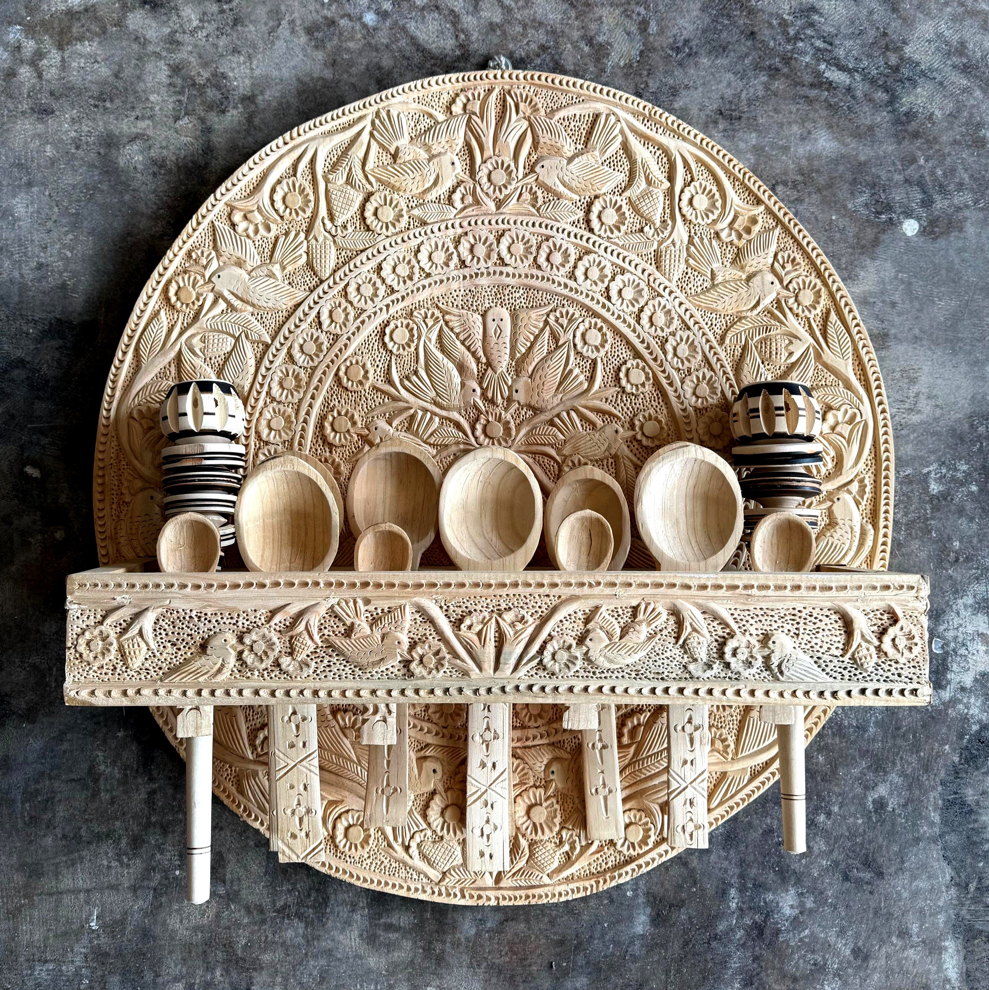 Hand-Carved 15-Piece Trastero from Cuanajo