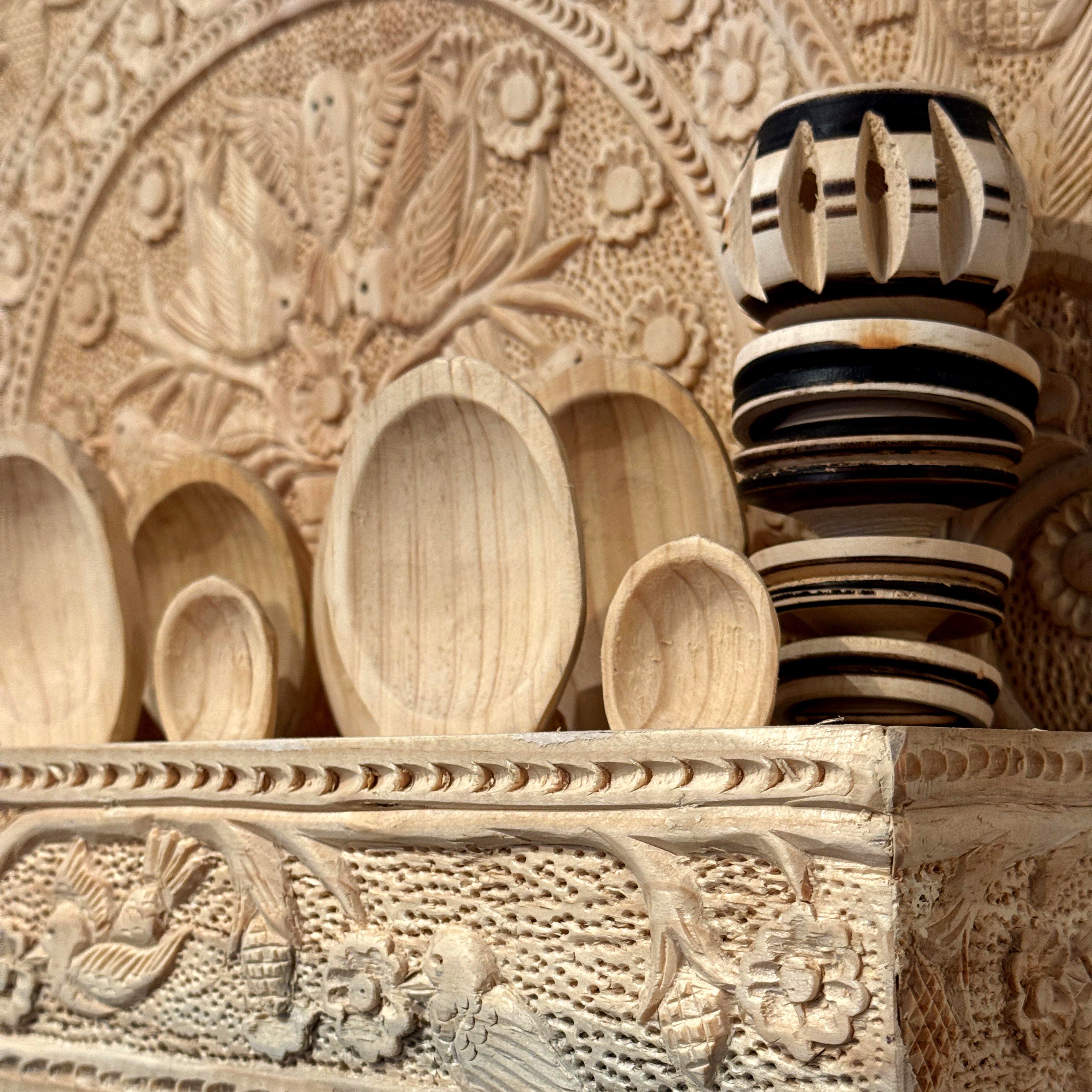 Hand-Carved 15-Piece Trastero from Cuanajo