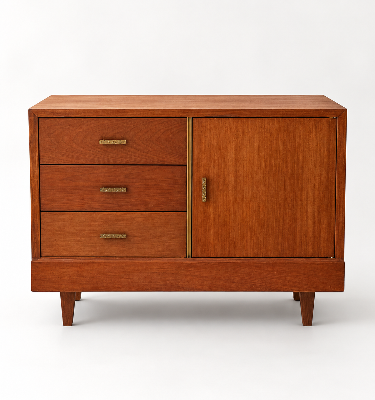 Mid-century wooden cabinet from the 1950s-60s with sleek design and natural wood finish, by Embajada Vintage.