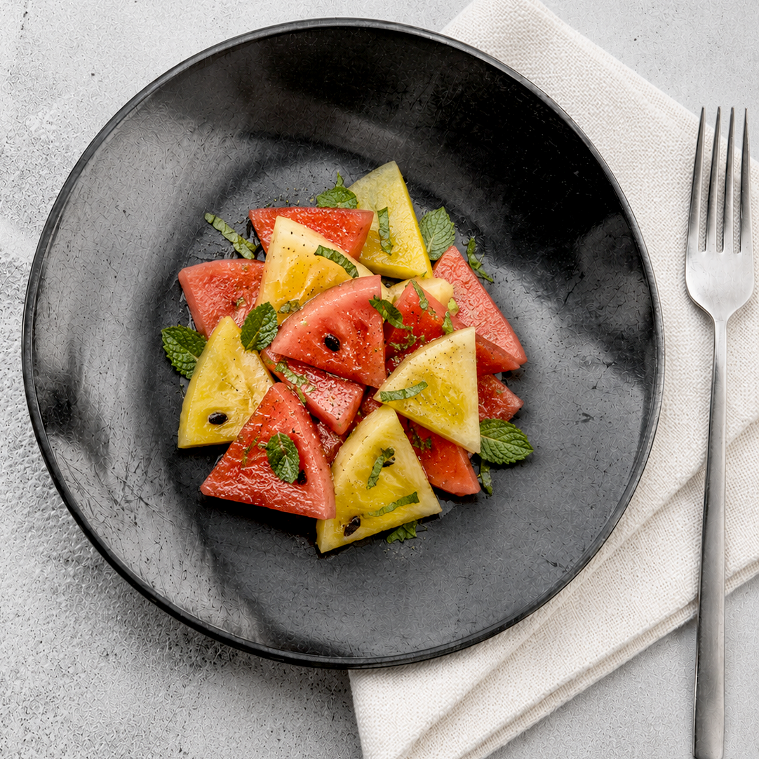 Elena Black Salad Plate