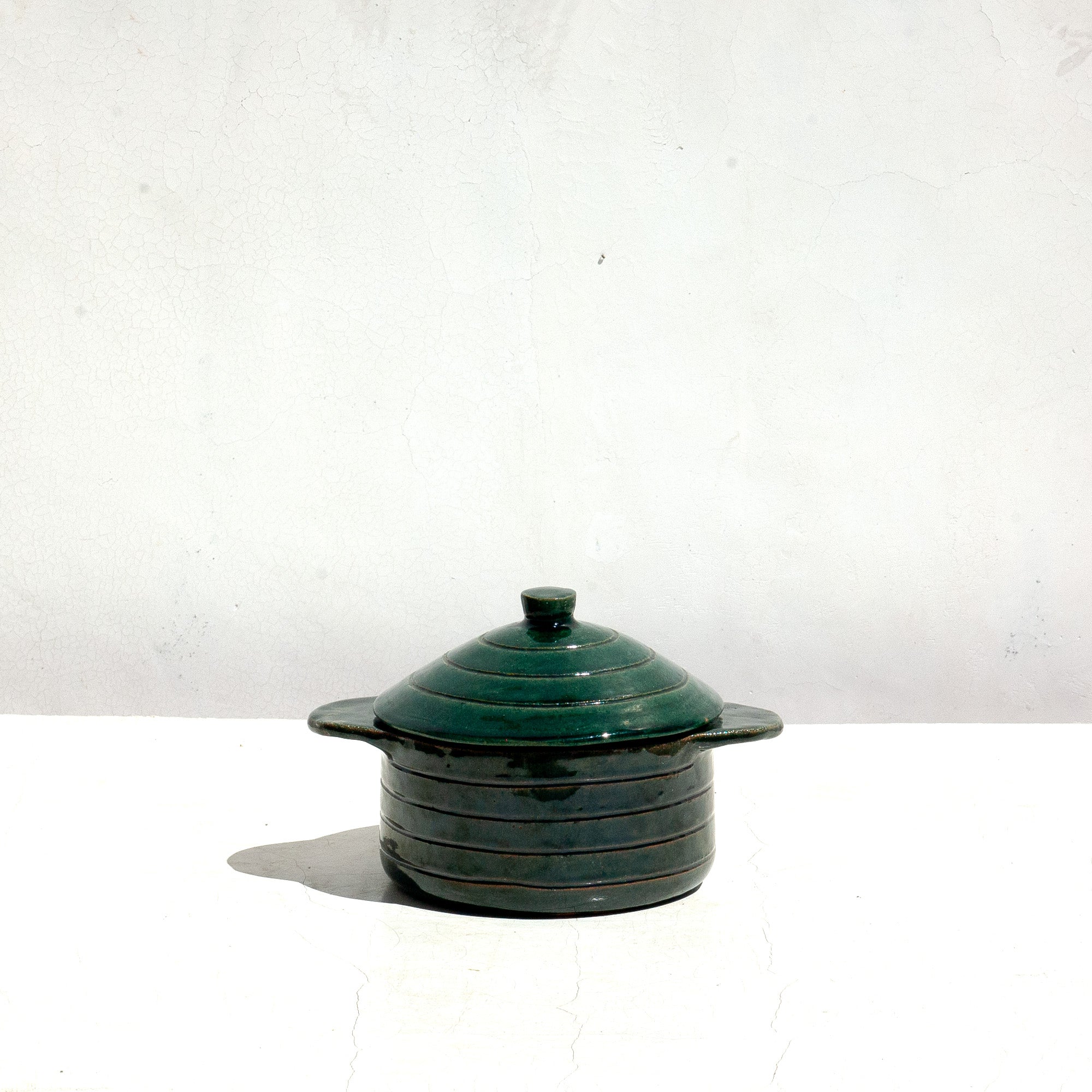 Circular Pot Green Clay